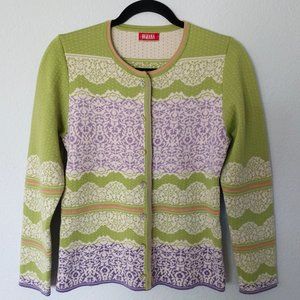 Oleana of Norway Vintage Silk and Merino Wool Blend Cardigan
